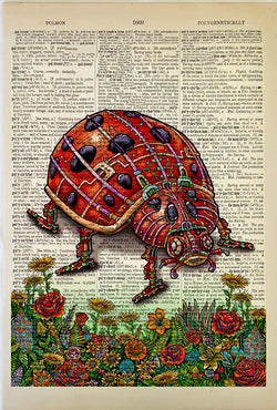 Vintage Dictionary page art- 